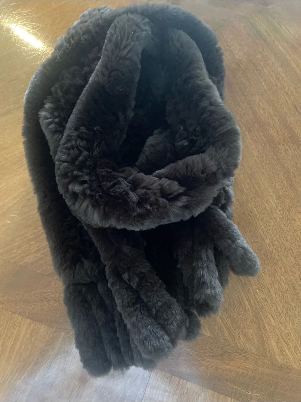 Dark Brown Rabbit Fur Scarf by Dicker and Dicker of Beverly Hills